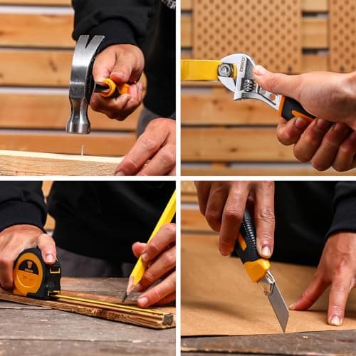 Cordless Drill Tool Kit Set: 20V Power Drill Tool Box with Battery Electric Drill Driver for Men Home Hand Repair Basic Toolbox Tools Sets Drills Case 7