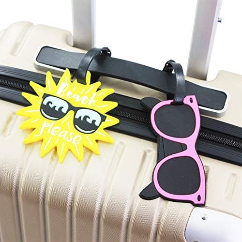 Mziart Cute Luggage Tags for Women Men, Summer Beach Bag Tags Unique Travel Baggage Tags Suitcase Identifier Labels, Set of 5 8
