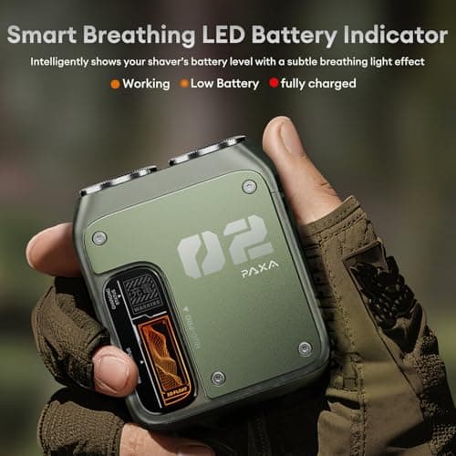 PAXA Mini Electric Shaver for Men,9000Rpm Electric Razor for Men,Magnetic Dual-Head Rotary Pocket Shaver IPX7 Waterproof Wet & Dry for Shaving Face,USB-C Rechargeable for Home,Car,Travel(Green) 7