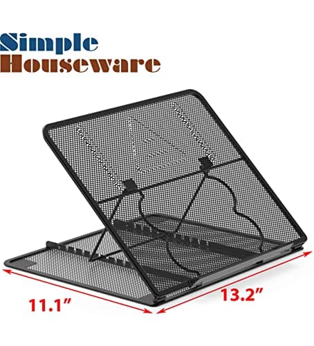 Simple Houseware Mesh Laptop Stand with 11-Levels Adjustable Ventilated Computer Holder, Black 6