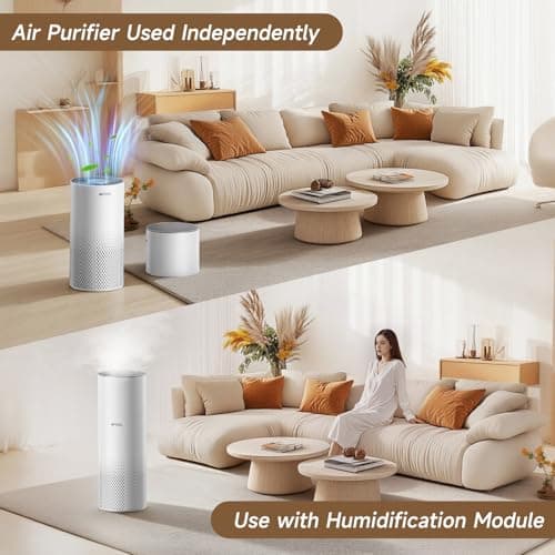 Afloia Humidifier and Air Purifier in One, Air Purifier and Evaporative Humidifier Combo for Home, 24dB Quiet Air Cleaner Remove Pets Dust Dander Hair Allergy Pollen Smoke Smell for Room 5