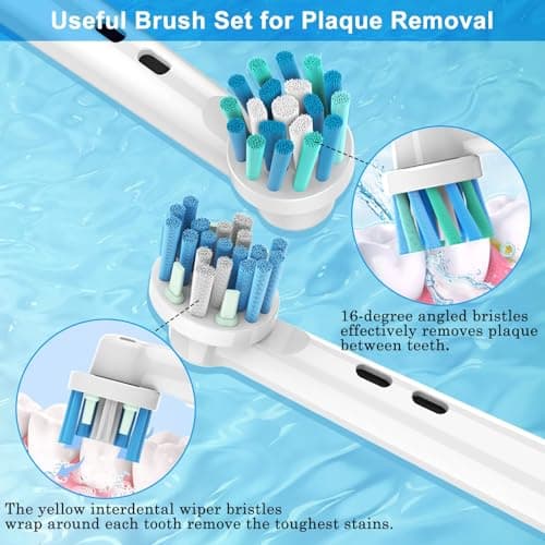 FIRIK Toothbrush Heads Replacement Compatible with Oral B: 8 Pack Professional Brush Head Refills for Braun Pro 1000/3000/5000/7000/8000/9000, Floss Action & Cross Action with Hygienic Caps 3