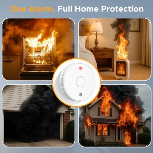 Alertlink Smoke Alarm with LED Indicator with Mute Button, Fire Alarm Smoke Detector with Built-in 10 Year Battery, Model VS02 7
