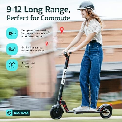 Gotrax GXL V2 Electric Scooter, 8.5" Solid Tire, Max 12 Mile and 15.5Mph Speed Power by 250W Motor, Lightweight 25.95lb, Cruise Control Aluminum Alloy Frame Foldable Commuting Escooter for Adults 6