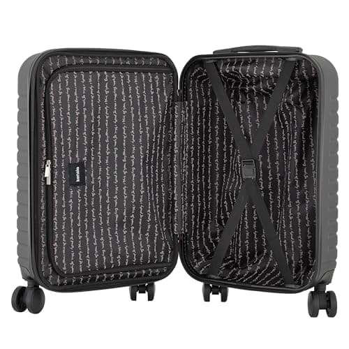 kensie 22" Graceful Hardside Carry-On Luggage, Black 6