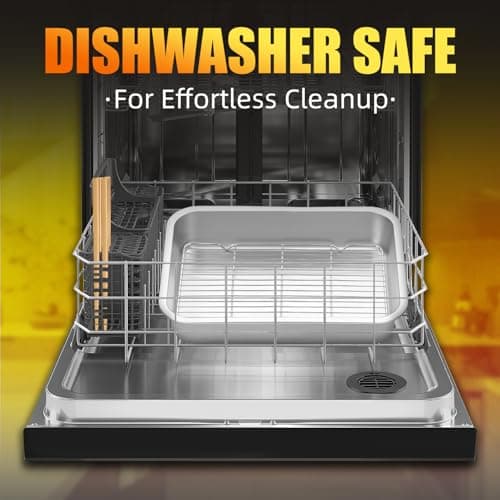 Stainless Steel Turkey Roasting Pan with Rack & Handles, Heavy Duty Food-Safe Turkey Pan Dishwasher Safe, Perfect for Cooking Turkey and Steak for Thanksgiving and Christmas (Standard) 7