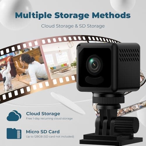 Mini 2025 4K Camera WiFi Wireless Small Portable HD Nanny Cam with Motion Detection,Cloud & SD Storage,Night Vision,Wide Angle,Can No Need WiFi Cams Micro Security Cameras for Home Baby Indoor Outdoor 7