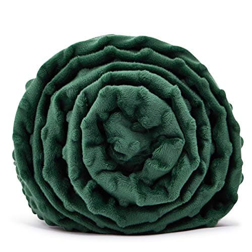 TONGDADA Weighted Blanket Cover (Dark Green Minky Dot, 48''x72'' Duvet Cover)