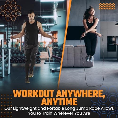 STARFIT Adjustable Lightweight Jump Rope - Tangle-Free Design for Cardio, HIIT, and Endurance Training - Durable Fitness Skipping Rope for All Levels. 7