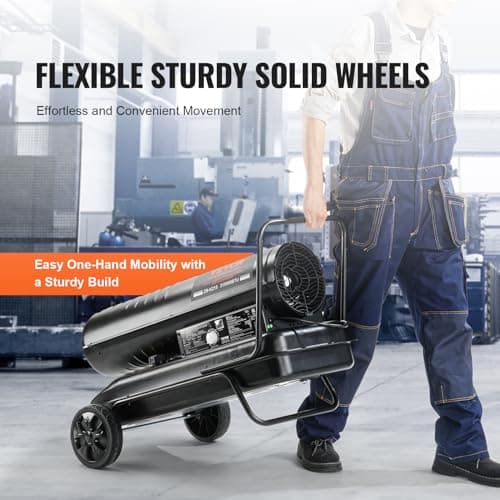 VEVOR Kerosene Forced Air Heater, 215000 BTU Portable Torpedo Diesel Space Heater with Thermostat, 13.2 Gallon Tank Energy-Efficient heavy-duty Heater, for Indoor Outdoor Use Workshop Industry 6