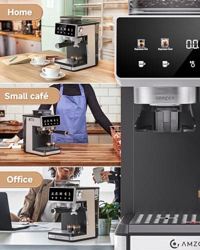 AMZCHEF 20 Bar Espresso Machine with Grinder - 3 Temp Coffee Machine with 20 Grinding Settings, Hot/Cold Brew Espresso Maker with Milk Frother, Coffee Maker for Latte/Cappuccino,61oz Water Tank, Black 8