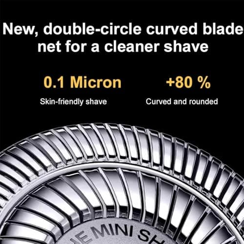 Double Ring Electric Shaver, Mini Case Alloy Razor, 2026 New Upgrade Portable 360° Rotary Waterproof Double Head Razor, Wet & Dry Use,One-Button Electric Shaver for Home Travel Business(Silver-Orange) 4