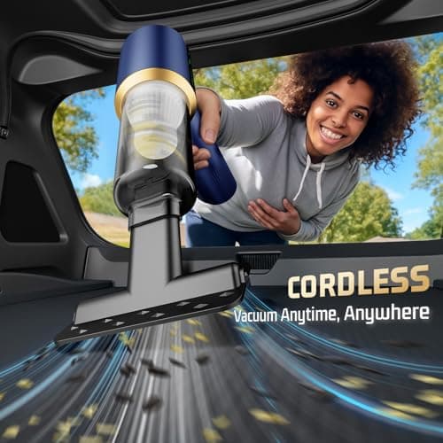 JIXINMIYUE Car Handheld Vacuum Cordless: Car Vacuum Cleaner with 16000Pa Ultra-Strong Suction, Brushless Motor & HEPA Filter - Lightweight Design for Drivers and Office Workers - Blue 7