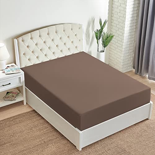 Mellanni Queen Fitted Sheet - Iconic Collection Bedding Sheets with up to 16 inch Deep Pocket - Soft & Cooling - Fade & Stain Resistant - 1 PC (Queen, Dark Taupe) 8
