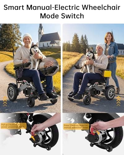 Goldseason Heavy Duty Electric Wheelchairs for Adults - 30 Miles Range & 400 lb Capacity, 500W Power Wheelchair with 13'' Large Tires, Foldable Mobility Motorized Wheelchair for Seniors, Black 7