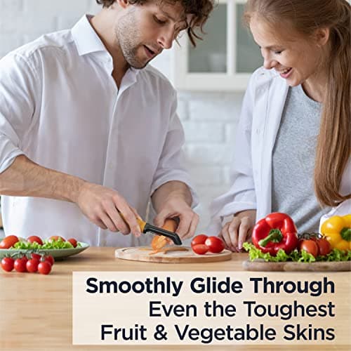 Deiss PRO Swivel Vegetable Peeler - Sharp Stainless Steel Peeler With Easy Non-Slip Hand Grip, Potato Peelers For Kitchen, Fruit, Carrot, Apple, Veggie, Kiwi, Durable, And Dishwasher Safe (ORANGE) 2