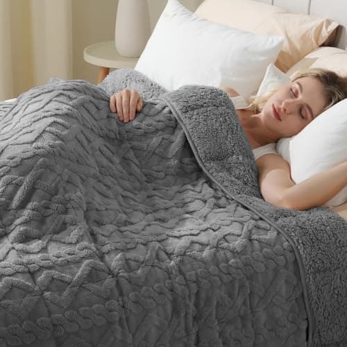 Super Fuzzy Soft Sherpa Fleece Weighted Blanket, 25 lbs Dual Sided Fluffy Heavy Weighted Blankets for Adults - No Bunching with Double Layers of Soft Inner Lining (60"x 80", 25 Pounds) 9
