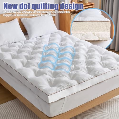 WhatsBedding 4 Inch Memory Foam Mattress Topper Twin for Back Pain Relief, Filled with Breathable Memory Foam, Soft Fluffy Supportive Bed Mattress Topper, 75x39x4 in 8