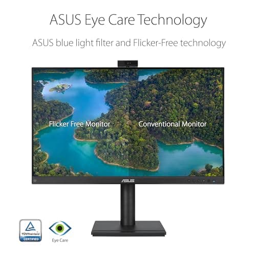 ASUS 27” 1080P Video Conferencing Monitor (BE279QFK) - Full HD, IPS, 100Hz, Frameless, Built-in Webcam, Mic Array, Speaker, Height Adjustable, Ergonomic Design, Eye Care, Wall Mountable, 3 yr warranty 5