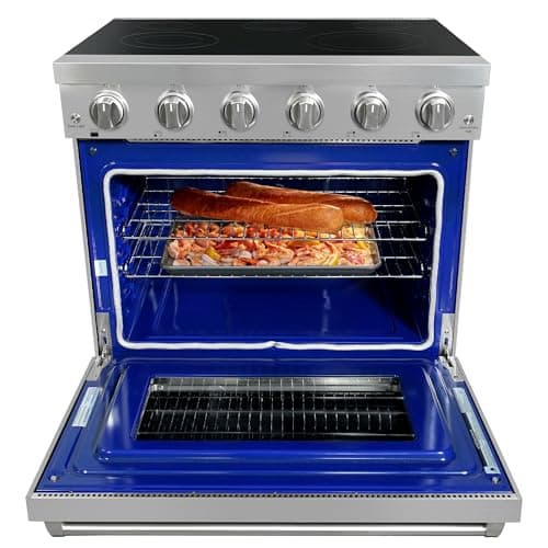 CT Copper Tailor 36 Inch Electric Range with Convection Oven,6.0 cu. ft. Capacity,5 Cooktop Elements, Freestanding Oven, in Stainless Steel 8