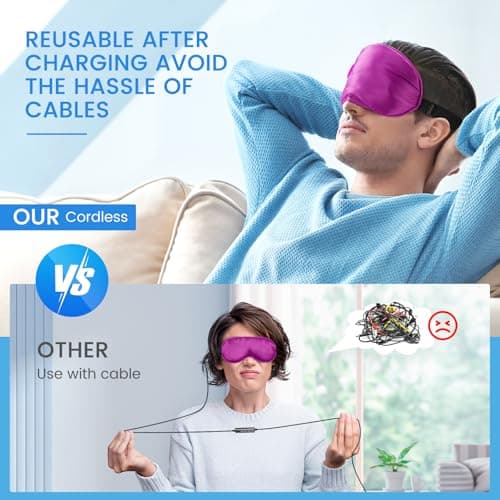 Heated Eye Mask : Cordless Eye Mask for Dry Eyes, Relief Stye, Blepharitis, Chalazion, Improved Sleep, Washable Eye Heating pad for Travel 5