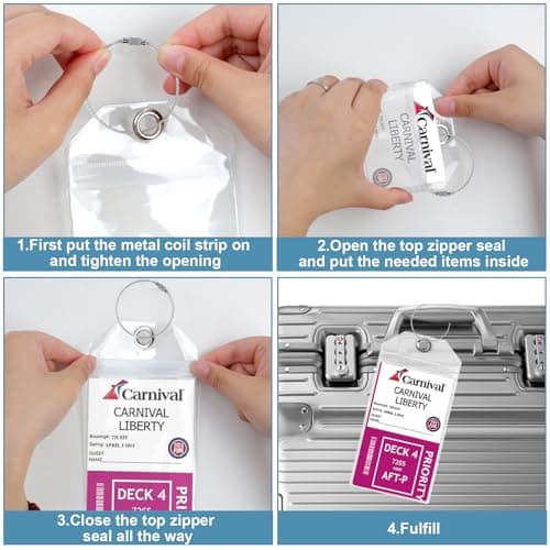 8-Pack Cruise Luggage Tag Holder, Cruise Luggage Tag Holder can be Used for 2025Carnival, NCL, MSC Cruises, and Princess Ships Offer 5