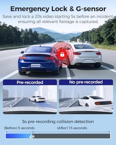 AZDOME M550 Pro 3CH Dash Cam 4K - 5G WiFi, 3.19" Screen IR Night Vision - 24H Parking Mode - 3-Channel Dash Cam - Wide-Angle Coverage - Collision Detection - Built-In GPS - Adjustable Camera Lens 8