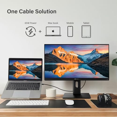 AG Neovo EM2451 24 Inch 4K Monitor, 3840 x 2160 UHD, IPS, 100% sRGB, 93% DCI-P3, Height Adjustable, Pivot, USB-C with 65W Power Delivery, Dual HDMI 2.1, DisplayPort 1.4 5