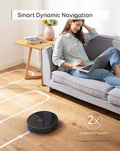 eufy by Anker, RoboVac G10 Hybrid, Smart Dynamic Navigation, 2-in-1 Sweep and mop, Wi-Fi, Super-Slim, 2000Pa Strong Suction, Quiet, Self-Charging, for Hard Floors Only(Renewed) 2
