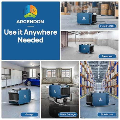 ARGENDON Commercial Dehumidifier for Crawlspace, 145 Pints Dehumidifiers with Drain Hose, Industrial Dehumifier for Basement, Industrial, Job Sites, cETL, 5-Year Limited Warranty 6