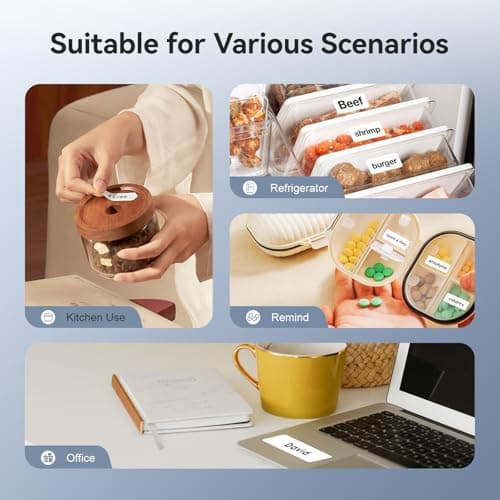 NIIMBOT D11 New Version Label Maker Machine with Tape,300DPI Bluetooth Label Printer, Portable Thermal Printer,Sticker Maker for Organizing Home Office School,White 6