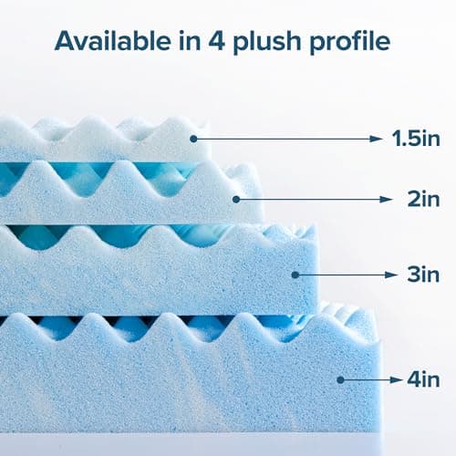ZINUS 4 Inch Swirl Gel Cooling Memory Foam Mattress Topper, Smaller, More Convenient WonderBox Packaging, Cooling, Airflow Design, CertiPUR-US Certified, King 12