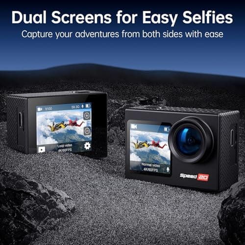 Hiicam Action Camera 4K 60FPS with Touch Screen 20MP Waterproof Camera Underwater 131FT with EIS for Snorkeling 5