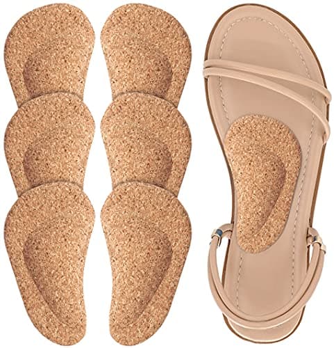 Dr. Foot's Arch Support Shoe Insoles for Flat Feet, Gel Arch Inserts for Plantar Fasciitis, Adhesive Arch Pad for Relieve Pressure and Feet Pain- 3 Pairs (Cork, 3 Count (Pack of 1))