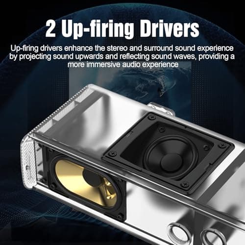 Hiwill Enhanced 5.1.2ch Dolby Atmos Soundbar, Home Theater Surround Sound System for TV, Sound Bar for Smart TV with 6.5" Subwoofer, 2 rear and 2 up-firing drivers, 2 side-firing tweeters, Nimbus A512 6