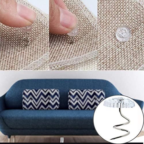 LSTCPGLAI 100 Pcs Bed Skirt Pins Clear Heads Twist Pins Bedskirt Pins Bed Sheet Clip Fixer with Storage Box. 8