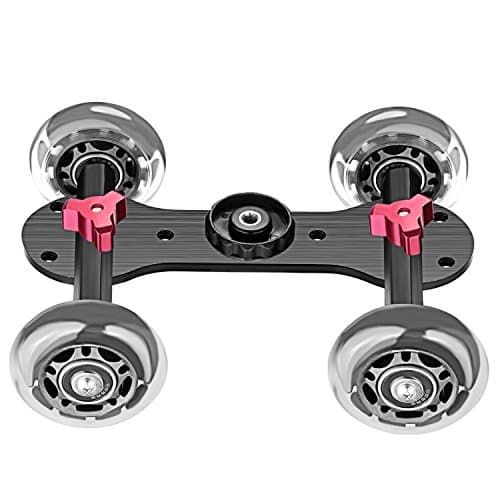 Neewer Scaled Camera Table Dolly Slider with 22 pounds/10 kilograms Load Capacity Skater Design Aluminum Rods Rotatable Rubber Wheels 1/4-inch 3/8-inch Screw Threads for DSLRs Video Camcorders (Black) 6
