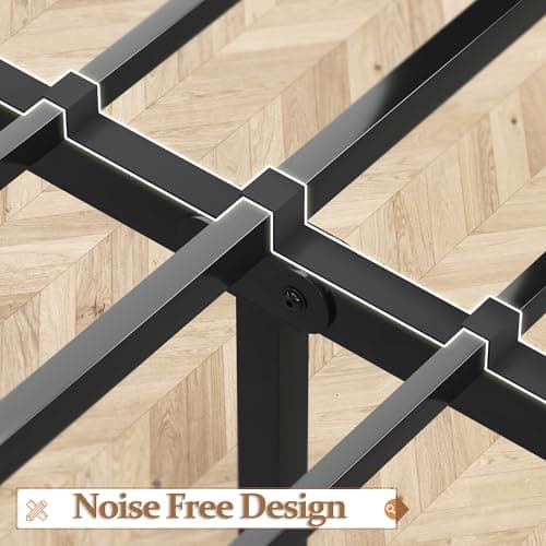 Lifezone Queen Bed Frame with Headboard and Footboard, Metal Queen Bed Frame with Under-Bed Storage, All-Metal Support System, No Box Spring Needed, Easily Assemble, Rustic Brown 6