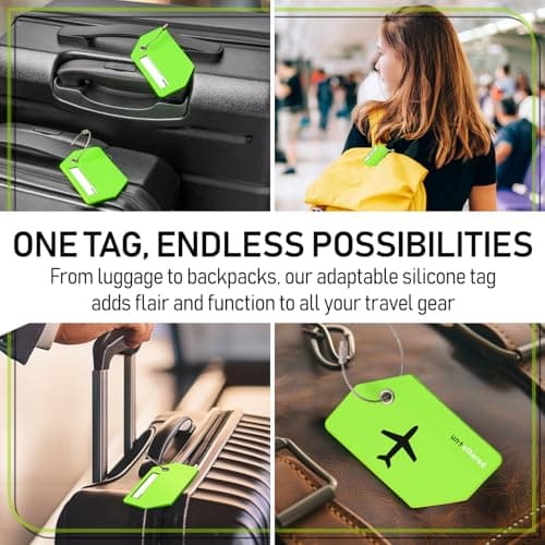 Untethered 4-Pack Luggage Tag Set | Durable Luggage Tags for Suitcases & Travel Bags | Bag Tag & Name ID Identifiers | Suitcase Tags for Easy Luggage Identification 7