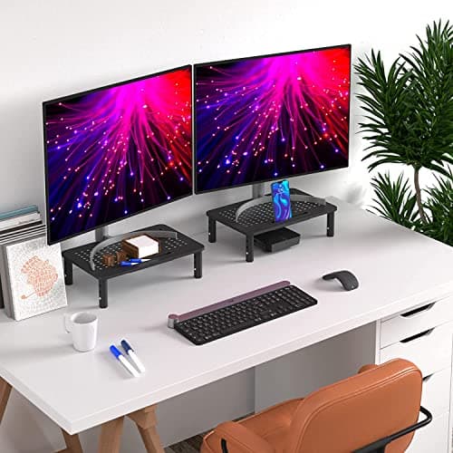 EVOOMI Monitor Stand Riser - Upgraded for Faster Productivity - Anti-Skid, HD Hexagonal Steel - Free Cable Ties - Computer Stand - Laptop, Desktop, Printer, iMac (Simple) 7