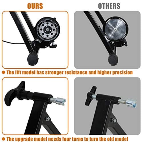 Bike Trainer Stand for Indoor Riding, Bicycle Exercise Training Stand with Magnetic Flywheel,Noise Reduction,5Resistance Settings Stationary Bike Resistance for Road 8