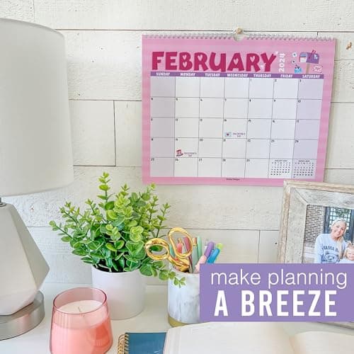 Hadley Designs Wall Calendar 2024-2025 – 18-Month Hanging Calendar 2025-2026 for Family, Home, School, & Office, Spiral Bound with Large Date Blocks & Notes Sections (Doodle) 8