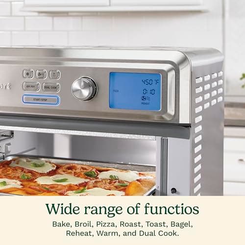 Cuisinart Air Fryer Toaster Oven, Digital Display, 1800 Watt Air Fryer Toaster Oven Combo with Adjustable Temperature and Controls, Stainless Steel Small Kitchen Appliance, TOA-65,Silver 5