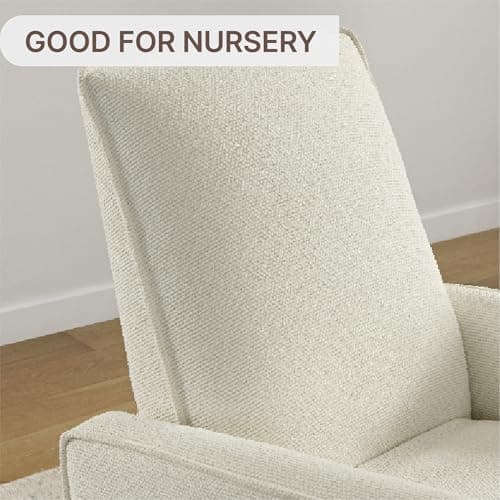 KISLOT Swivel Rocker Recliner Chair, Nursery Glider Recliner Manual Rocking Comfy Upholstered Fabric Reclining Single Sofa for Nursery Bedroom Living Room 7