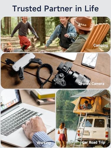 MOVE SPEED 2025 Upgrade 80,000mAh Power Bank 130W Portable Power Station with Digital Display, Lighting, USB C 5-Port Support Solar Recharge for Outdoor Camping,Laptop,Emergency Backup(296Wh) 9