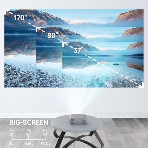 Mini Projector, iTJQ Portable Projector 1080P Supported for Indoor Outdoor Movies, Phone Projector Compatible with iOS/ Android, Laptop, TV Stick/ PS5, USB/HDMI/Type-C (Grey, VF370) 6