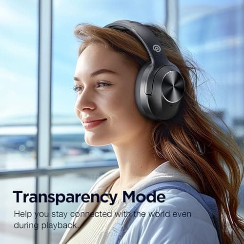 Upgrade Pro‑level Hybrid Active Noise Cancelling Headphones with HD Sound, Wireless Bluetooth Headphones Over The Ear Unequaled Comfort, Vivid Deep Bass, for Home Office Travel Birthday Gift, Black 7
