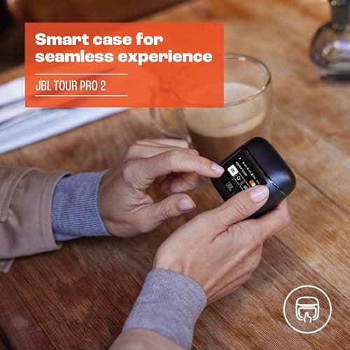 JBL Tour Pro 2 - True Wireless Noise Cancelling Earbuds with Smart Charging Case, 6-mic Perfect Calls with Voice Control, Up to 40hrs of Playtime, Immersive JBL Spatial Sound (Champagne) 6