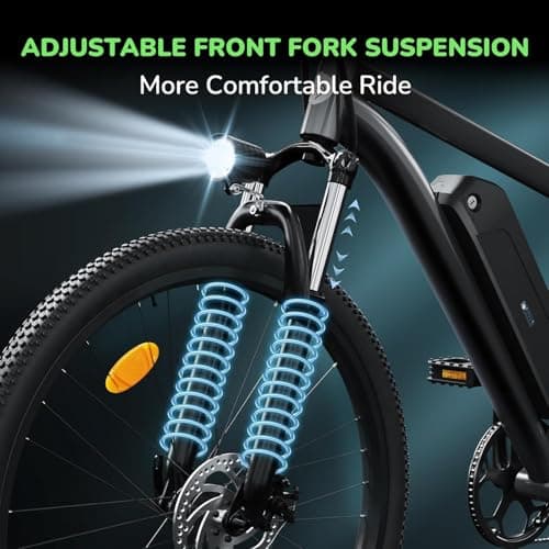 35-Speed Electric Bike for Adults 750W 26" Tire Commuting Electric Mountain Bike 20MPH Range 55+ Miles 374.4Wh Removable Battery Front Fork Suspension Fenders Lightweight Electric Bicycle,Black 5