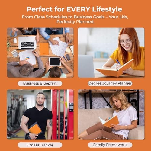 IN-LUXPRO Weekly Monthly 2025-2026 Planner (July 25-Dec 26),8.5"x6.5",18 Months Agenda Plan with Month Tabs & Pocket,Expenses/Note Pages, Academic Calendar with Vegan Leather Cover,Orange 7